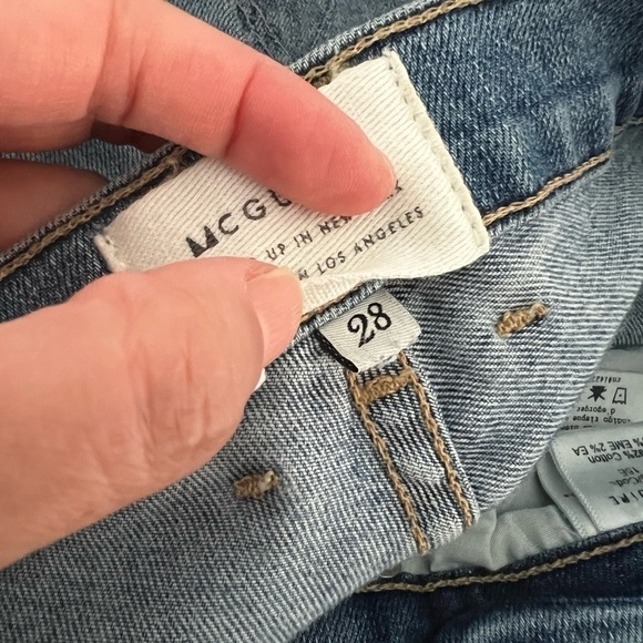 MCGUIRE ANTHROPOLOGIE Demi Seam Skinny Distressed 15e Moto Jeans size 28 - Picture 5 of 8